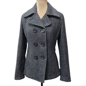 L. Spiewak & Sons NYC Wool Blend Double Breasted Peacoat Charcoal Gray M